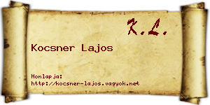 Kocsner Lajos névjegykártya