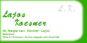 lajos kocsner business card